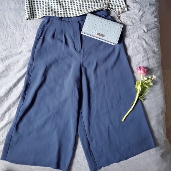 Aritzia Babaton Lazarus Culottes Pants (Navy blue) Size 0 - Picture 1 of 8